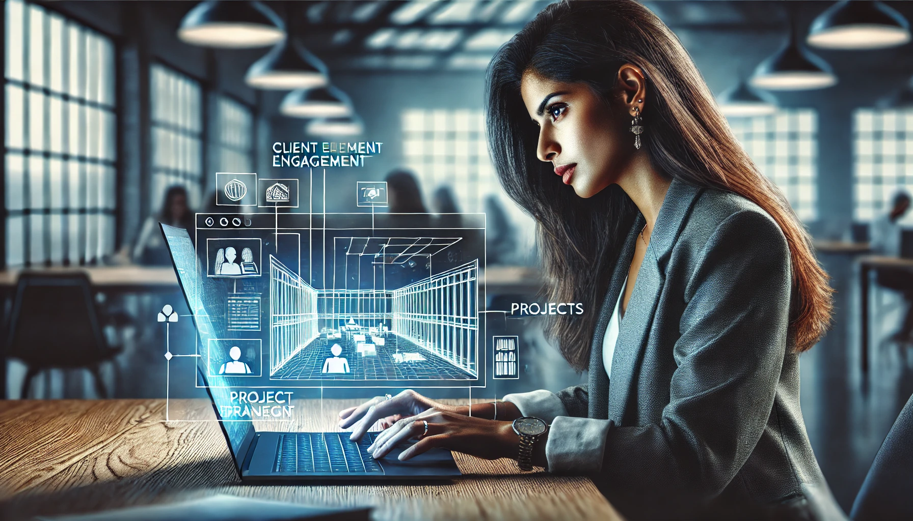 DALL·E 2025-02-01 11.54.20 - A different variation of a detailed and realistic rectangular image of a focused 30-year-old Indian woman working intently on her laptop. The laptop s